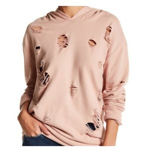 Cotton Emporium distressed mauve hoodie